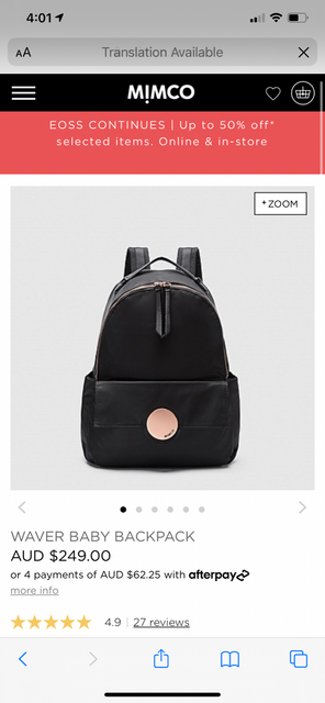 mimco waver backpack